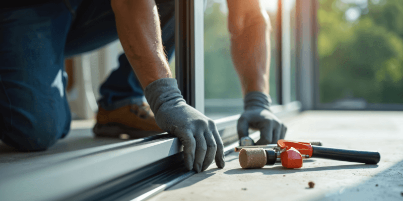 Commercial building contractor on site